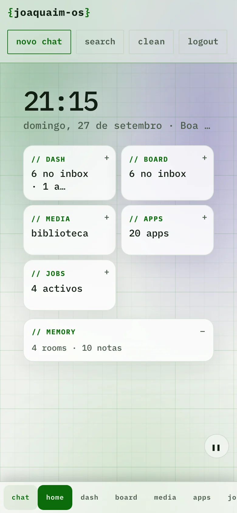 joaquaim-os no iPhone, tema claro